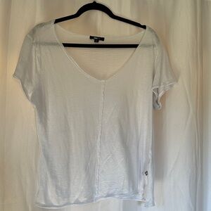 All Saints white V-Neck Short Sleeve Top